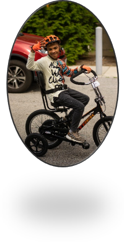 Kid riding a customized bike