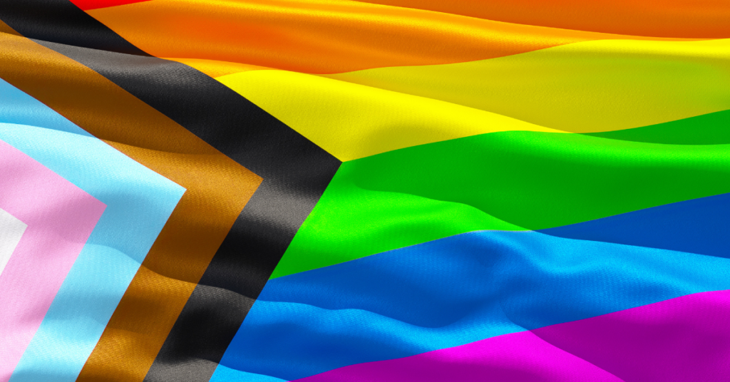 Colorful Progress Pride flag.