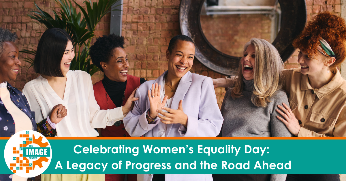 Celebrating Women’s Equality Day: A Legacy of Progress and the Road Ahead. Group of 6 women all smiling and laughing together!